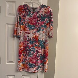 Alexandra + Oak Coral Combo Floral Dress
